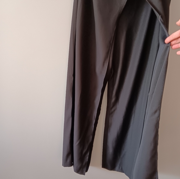 Venus One-Shoulder Draped Front Black Special Occasion Jumpsuit, Women's 10 - Picture 5 of 13